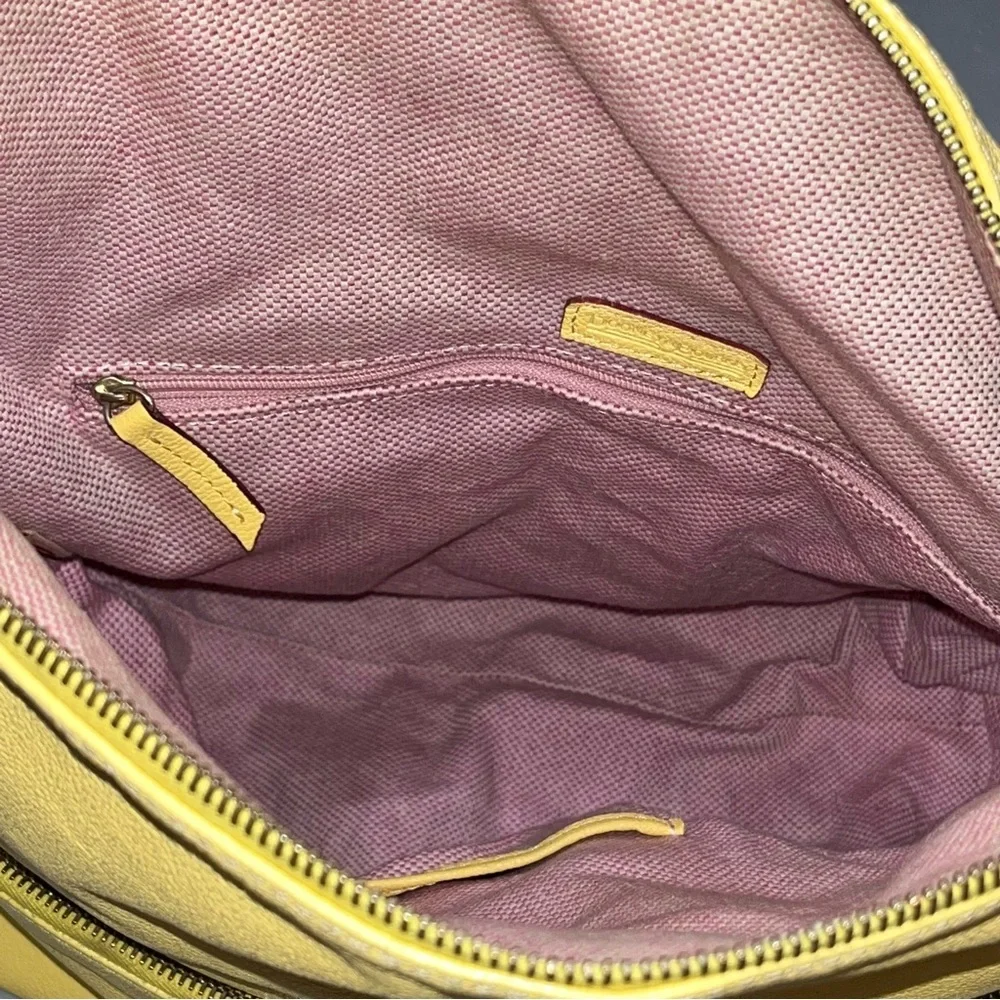 Dooney & Bourke Golden Yellow Dillen Saffian Leather Hobo Shoulder Bag